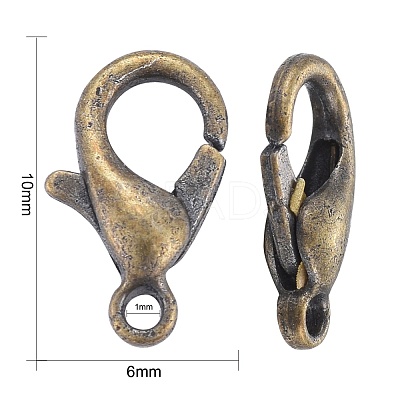 Zinc Alloy Lobster Claw Clasps E103-NFAB-1