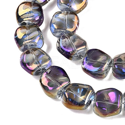 Electroplate Glass Beads Strands EGLA-N012-07W-1