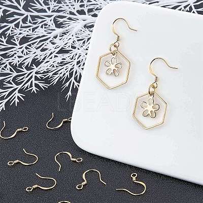 200Pcs Brass Earring Hooks KK-CN0001-35-1