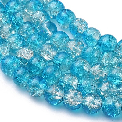 Baking Paint Crackle Glass Beads Strands X-CCG-S001-8mm-06-1