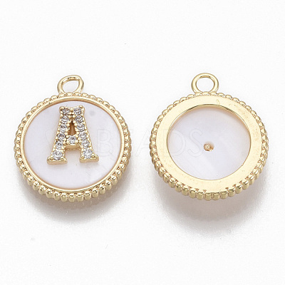 Brass Micro Pave Cubic Zirconia Pendants KK-T062-04A-NF-1