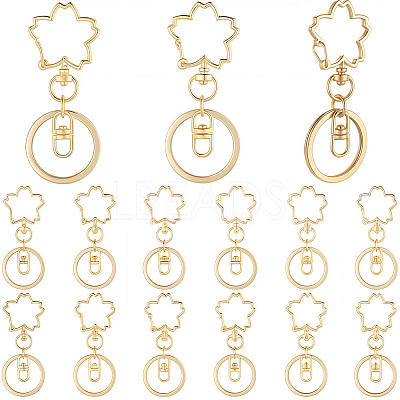 18Pcs Alloy Keychain Clasps KEYC-SC0001-72G-1