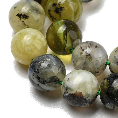 Natural Green Opal Beads Strands G-R494-A11-02-1