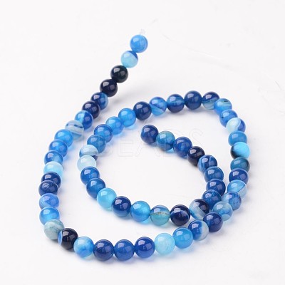Natural Striped Agate/Banded Agate Beads AGAT-6D-6-1