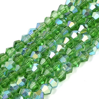 AB Color Plated Transparent Glass Beads Strands GLAA-G127-01-01M-1