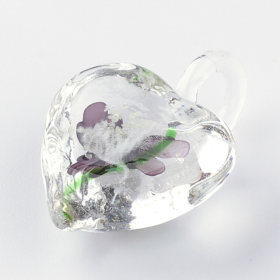 Handmade Luminous Lampwork Pendants X-LAMP-R136-04C-1