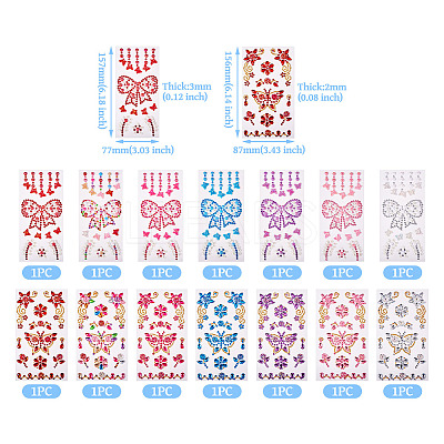 14Sheets 14 Colors Plastic Sticker FIND-TA0005-03-1