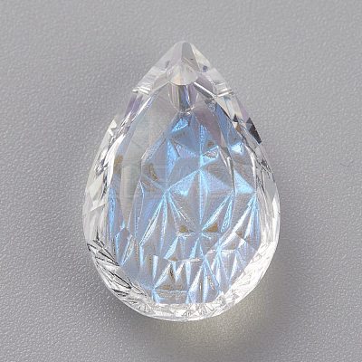 Embossed Glass Rhinestone Pendants GLAA-J101-05B-001MO-1
