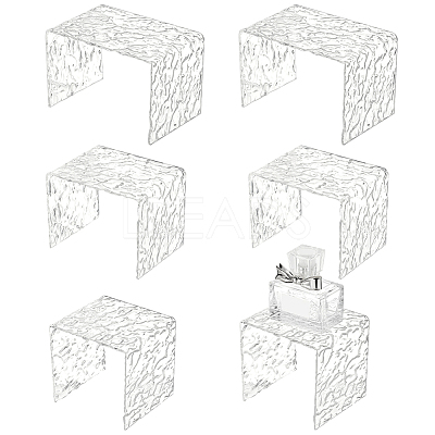 3Pcs 3 Sizes Water Ripple Acrylic Jewelry Display Risers ODIS-WH0061-04-1