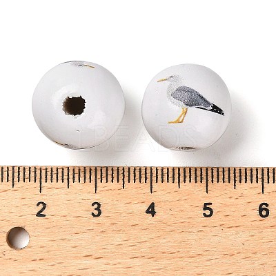 Natural Wood European Beads WOOD-S059-01A-1