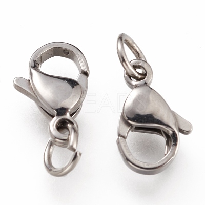 Tarnish Resistant 304 Stainless Steel Lobster Claw Clasps X-STAS-G240-01C-P-1
