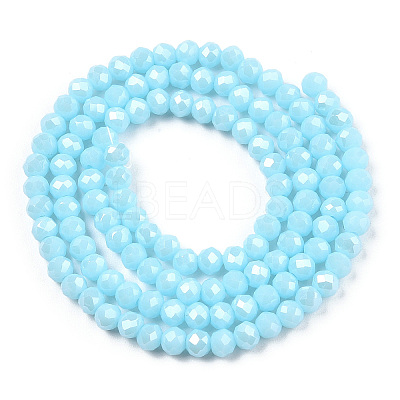 Electroplate Glass Beads Strands X-EGLA-A034-P6mm-A04-1