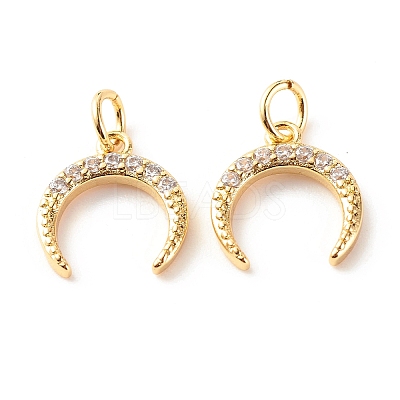 Brass Micro Pave Clear Cubic Zirconia Pendants X-ZIRC-P094-24G-RS-1