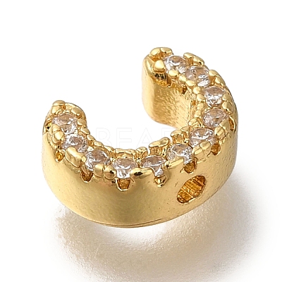Rack Plating Brass Micro Pave Clear Cubic Zirconia Beads KK-G500-30G-C-1