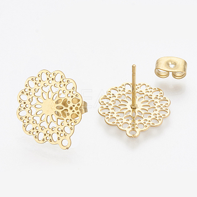 304 Stainless Steel Stud Earring Findings X-STAS-S079-34A-1