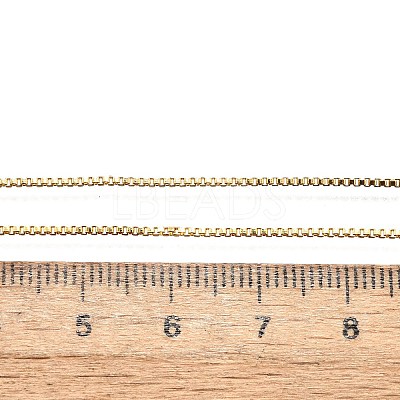 Long-Lasting Plated Brass Box Chain Necklaces X-NJEW-K112-03G-NF-1