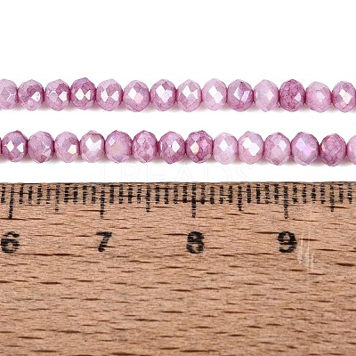 Anti-Tarnish Electroplate Rondelle Glass Beads Strands EGLA-T021-3mm-17-12-1