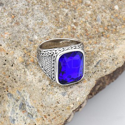 304 Stainless Steel with Cubic Zirconia Finger Rings for Men FS-WG67565-27-1