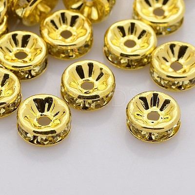 Brass Rhinestone Spacer Beads RB-A014-Z6mm-13G-1
