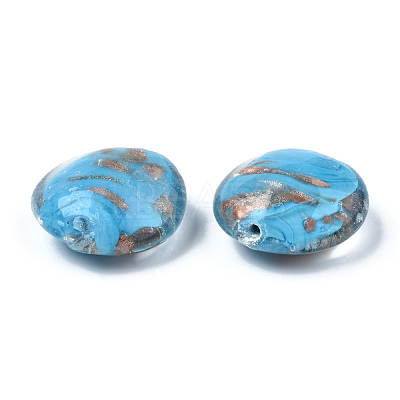 Handmade Gold Sand Lampwork Beads LAMP-N031-01-05-1
