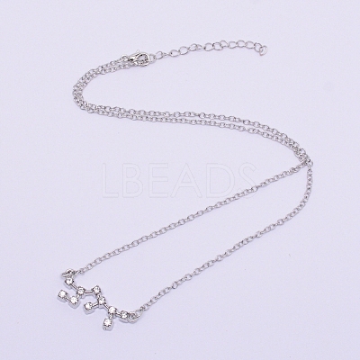Alloy Rhinestone Pendants Necklaces NJEW-WH0007-02K-1