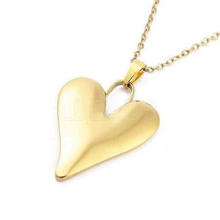 Heart 304 Stainless Steel Pendant Necklaces NJEW-G083-01C-G-1