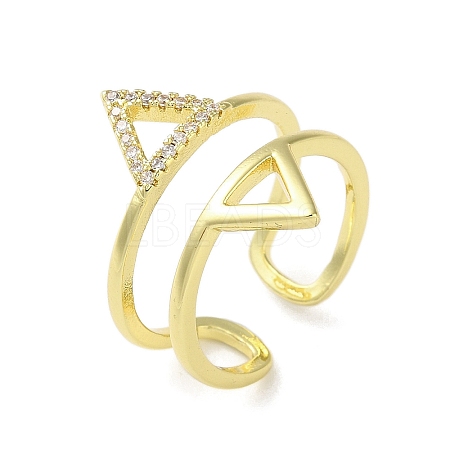 Brass Triangle Open Cuff Ring RJEW-A042-02-1