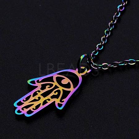 201 Stainless Steel Pendants Necklaces NJEW-S105-JN637-1