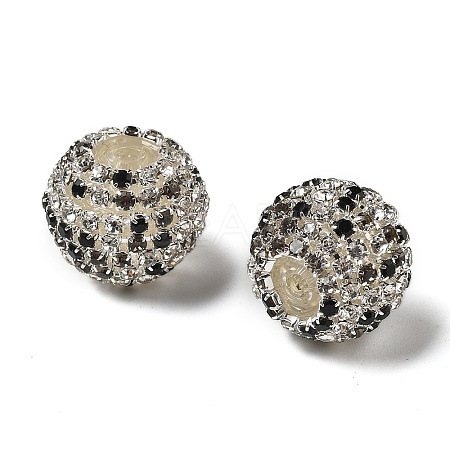 Sparkle Glass Rhinestone Round Beads OACR-S048-01I-1