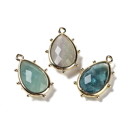 Natural Green Fluorite Pendants G-B009-02G-P-1