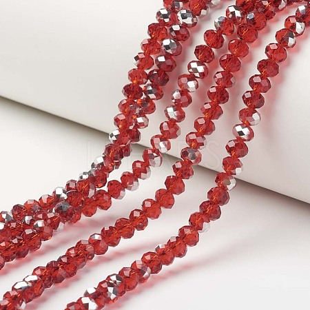 Electroplate Transparent Glass Beads Strands EGLA-A034-T3mm-M05-1