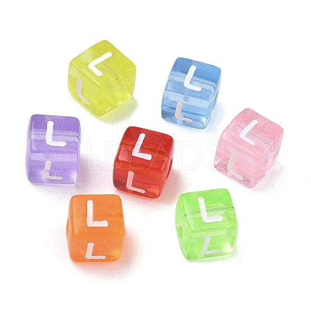 Spray Painted Transparent Acrylic Beads MACR-K365-07L-1