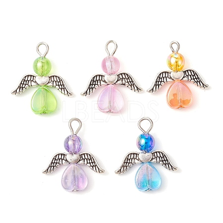 Acrylic with Alloy Pendants PALLOY-JF02418-02-1