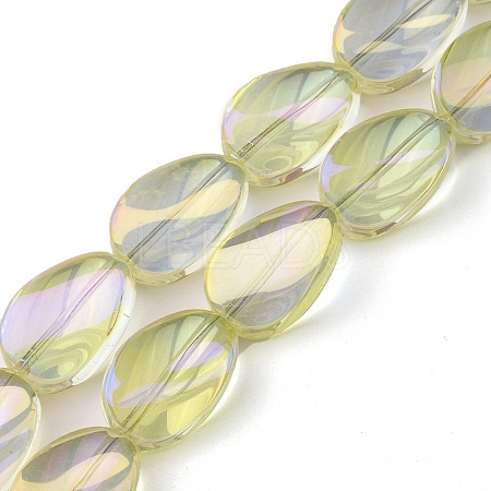 Transparent Electroplate Glass Bead Strands EGLA-C001-FR03-1