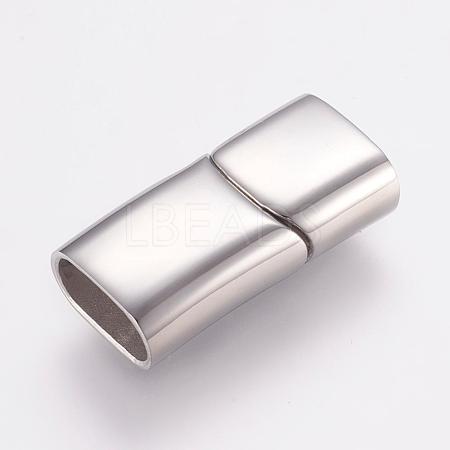 Tarnish Resistant 304 Stainless Steel Magnetic Clasps with Glue-in Ends STAS-G136-05P-1