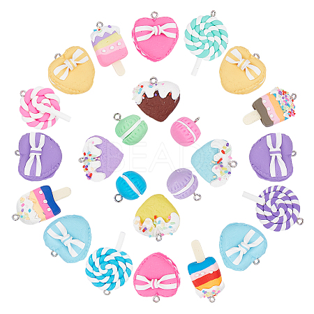 Handmade Polymer Clay Pendants CLAY-SC0001-06-1