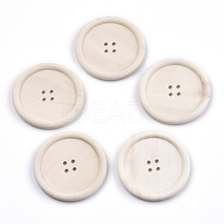 Large Natural Wood Buttons X-WOOD-N006-87C-01-1