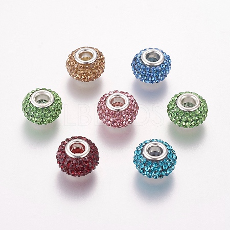 Grade A Rhinestone European Beads X-CPDL-H001-M-1
