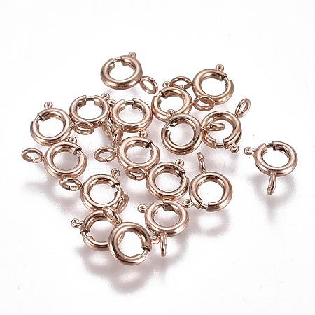 Ion Plating(IP) 304 Stainless Steel Spring Ring Clasps STAS-F224-02RG-B-1