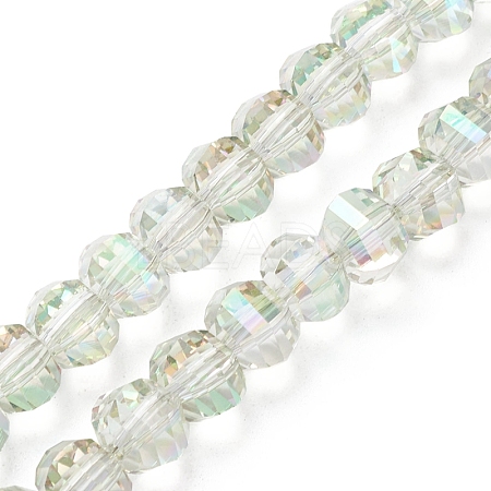 Electroplate Transparent Glass Beads Strands EGLA-K015-13C-1