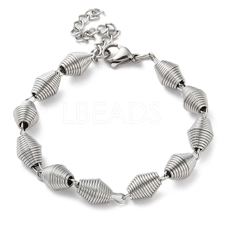 Non-Tarnish 304 Stainless Steel Bicone Link Chain Bracelets for Women BJEW-G712-05P-1