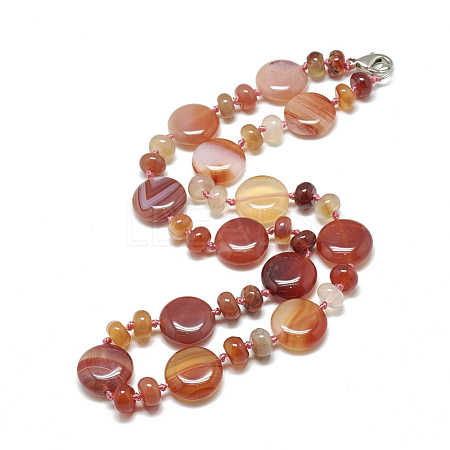 Natural Carnelian Beaded Necklaces NJEW-S393-19-1