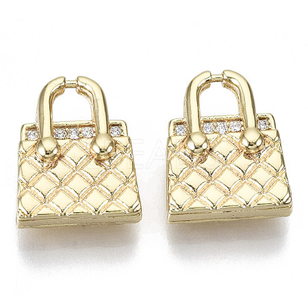 Brass Micro Pave Cubic Clear Zirconia Charms KK-N232-122-NF-1