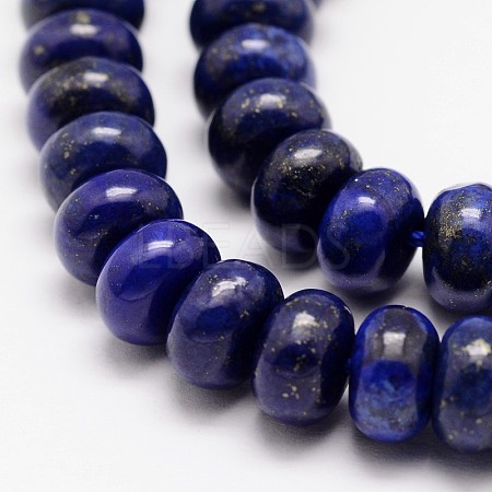 Dyed Rondelle Natural Lapis Lazuli Beads Strands G-K080-L7.5-8mm-1
