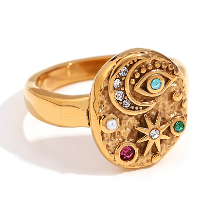 304 Stainless Steel Rhinestone Finger Rings WG3D517-02-1