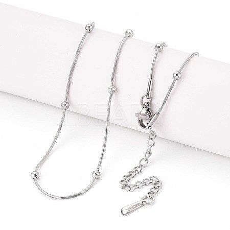 1MM 304 Stainless Steel Satellite Chain Necklaces NJEW-N058-07B-P-1