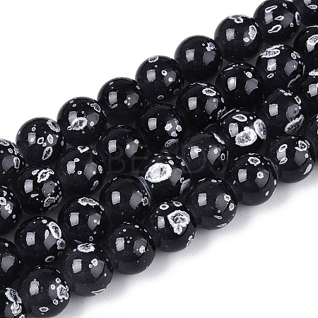 Baking Paint Glass Beads Strands DGLA-N015-8mm-10-1