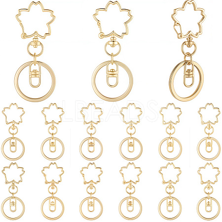 18Pcs Alloy Keychain Clasps KEYC-SC0001-72G-1