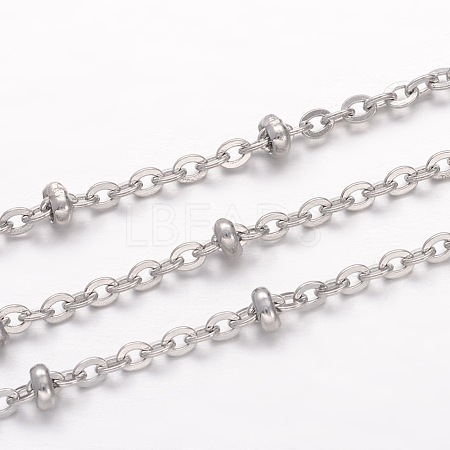3.28 Feet 304 Stainless Steel Cable Chains X-CHS-K004-13P-0.6mm-1