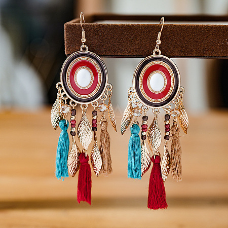 Alloy Oval Chandelier Earrings FS-WGD7741-06-1